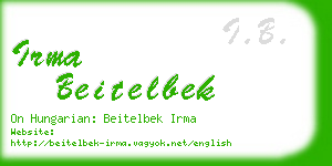 irma beitelbek business card